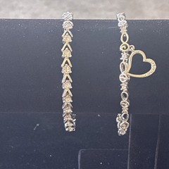 Lot Of 4 Four Vintage Avon Silver Plated Tennis Bracelets Easy Close Hearts CZ