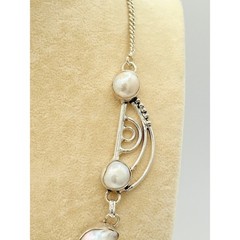 Sterling Silver Baroque Pearl Necklace – Artisan Ornate Design, c. 1990s–2000s