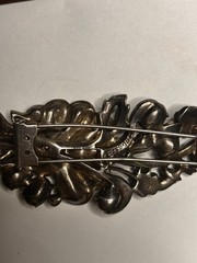 Vintage Signed Eisenberg Sterling Silver Large Fur Clip Pin/Brooch 1940s