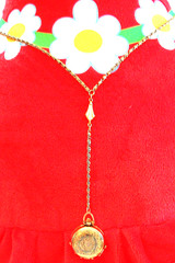 Vintage 1928 Co. Gold Tone Four Picture Locket Pendant Y Chain Necklace 24″ + 4″