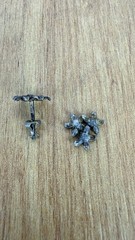 Vintage Soviet earrings, 1 piece, 916 silver star, USSR FLOWERS