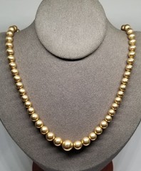 FA9637 Vintage Gold Filled Smooth Ball Beaded 16″ Necklace