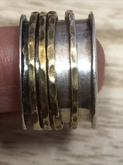 b45. 925 Sterling Vintage Spinner Meditation Fidget 13.9mm wide Band Ring 6.75-7
