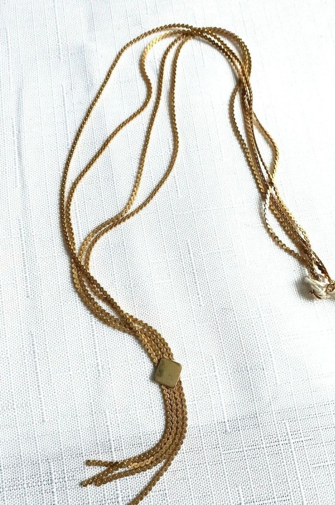 Vintage Gold Tone Necklace 24 Inches 2 Strand – As Pictured -VM127