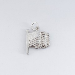 Vintage Jezlaine Sterling Silver 925 American Flag Charm Pendant