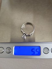 ATI SIGNED STERLING SILVER 3/4 CT MAIN STONE ENGAGMENT RING SZ 7 925