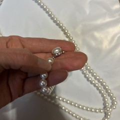 Vintage Faux Pearl Necklace 26” Silver Tone Clasp Classic White Made In Japan