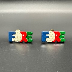 Vintage Golf Earrings Fore Clip On 1990s Wooden Kitschy Retro Sports Jewelry