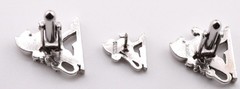 Vintage Swank Figural Griffin Cufflinks Rhinestones Silver Tie Tack Box