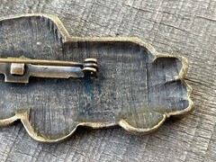 VTG 1950s Cadillac convertible brooch/pin metal alloy dark bronze color 3 1/8 L