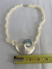 Mother of Pearl 3 Twisted Strand Nautilus Shell 10.5” Necklace w/Barrel Closure