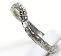 Antique Art Deco Wedding Band 18KW Ring Size 6 UK-L1/2 2.03MM Wide dtd 11/18/95