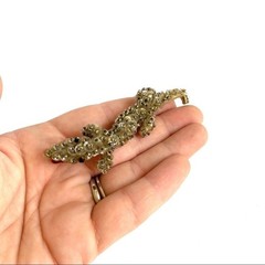 Vintage 40s Alligator Lizard Brooch Sequin Handmade READ