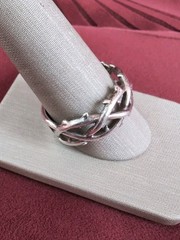 Statement 925 Sterling Silver Vintage Thorns Band Men’s Ring Size 11.75 MK