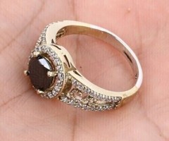 Vintage Antique Onyx & Lab Created Diamond Engagement 14k Yellow Gold FN Ring