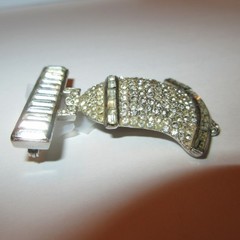 VTG 1930’s Lester Gaba Coro Designer RhineStone Patriotic Liberty Bell Brooch