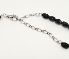 Southwestern Style Black Glass Faux Turquoise Beaded Fringe Vintage Necklace