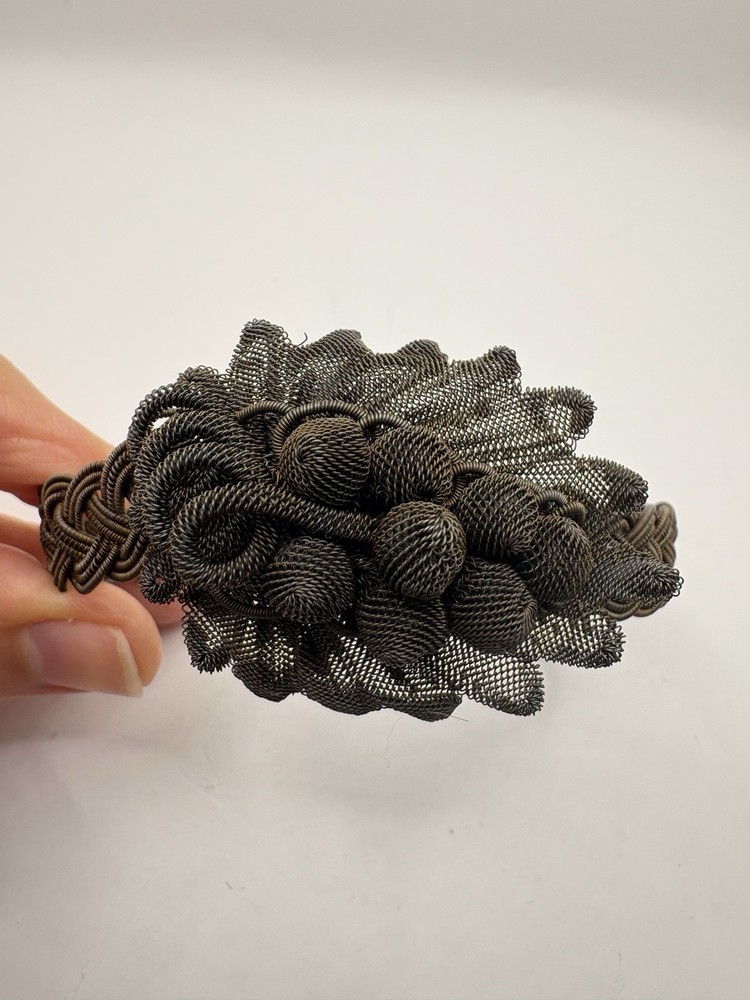 Antique German Silesian Iron Wire work Grape Cluster Bracelet