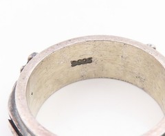 925 Sterling Silver Vintage Ring Floral Scrollwork Spinner Band Sz 10 RG35902
