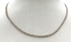 Antique Edwardian 935 Silver Paste Tennis Chain Necklace 15.5” 10.65g