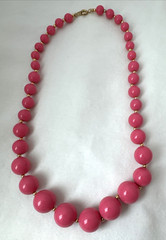2 Necklaces LOT Girly long bead Y2K 1990s 2000s Silver gold Jewelry pink costume