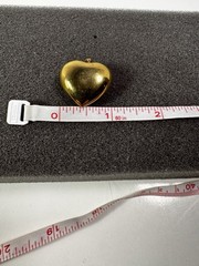 Vintage Monet Gold Plated Puffy Heart Pendant Signed •Monet See Description