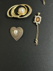 Vintage Jewelry Lot of 9 Vintage Assorted Brooch Pins And Clip On Earrings