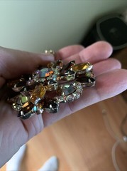 Juliana D&E Book Piece Iridescent AB Layered Flower Pendant /Brooch Marquise