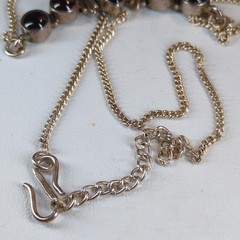 Vintage Sterling Silver Purple Rhodolite Grape Garnet Cabochon Necklace 18″ Bali
