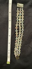 Vintage Triple Strand 7″ Aurora Borealis Bracelet with Decorative Clasp Closure