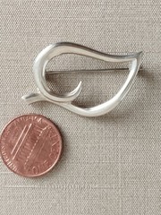 Vintage Tiffany & Co. Sterling Silver Open Leaf Brooch Pin Safety Clasp ©1989