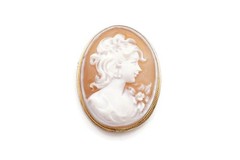 Vintage 800 Silver Cameo Brooch Pin