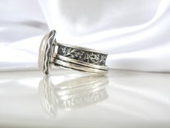 Large Sterling Silver 925 Quartz Spin Spinner Israel Modern Band Ring Size 10