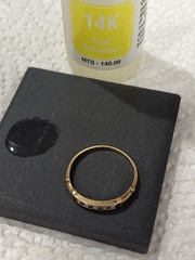 Vintage Antique 14k Solid Yellow Gold Accent Diamond Art Deco Band Ring SIZE 6