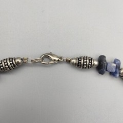Sodalite Blue Genuine Stone Bead Necklace 18″ Vintage Estate Boho Chic Healing