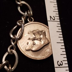 1960’s JFK JOHN JR JACKIE O CHARM BRACELET SILVER TONE