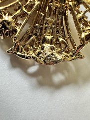 Vintage Carucci Fashion Jewelry Amber Rhinestones Brooch Pin Flower Cross KC