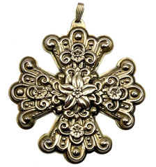 1974 Reed & Barton Sterling Large Cross Pendant Charm