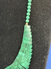 Stunning Green Malachite Egyptian Style Bib Necklace – 15.5 Inches