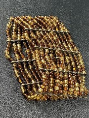 Vintage 2” Stretch Bracelet Brown & Yellow Lucite Beads