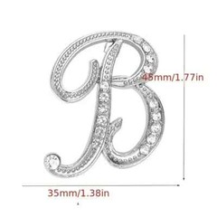 English Letter D Alloy Brooch Inlaid Rhinestone Female Temperament Brooch Trendy