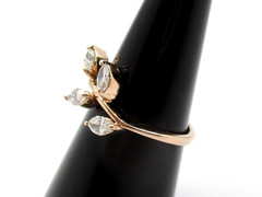 0.48CTW Marquise Shape Diamond Leaf Design Ring 14 Karat Rose Gold Size 6.5