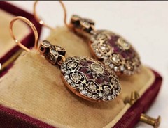 Art Deco Vintage Dangle Earrings 14K Yellow Gold Over 2.3 Ct Lab Created Diamond