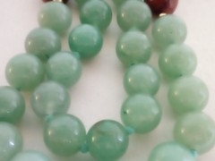 ESTATE APPLE GREEN JADE CARNELIAN HAND CUT MELONS NECKLACE 30″ LONG 10 MM 110 GR