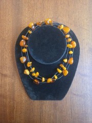 Antique Natural Baltic Amber Necklace w/ Orange & Butterscotch Polished Beads