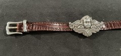 Vintage Brighton Leather Cherub silver-tone bracelet 1995