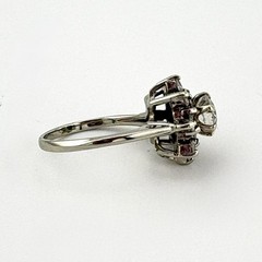 1930’s DIAMOND FLOWER RING – 14K WG – 1CTW – SI1 H-I -4.07 GRAMS