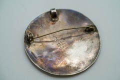 Vintage Sterling Silver Mexico Abalone Brooch 4.5cm JB6