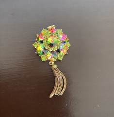 Edlee Watermelon Heliotrope Pendant w/ Tassle