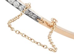 Antique 2.90Ct Ruby and 4.12Ct Diamond, 18k Rose Gold Bangle Circa 1890
